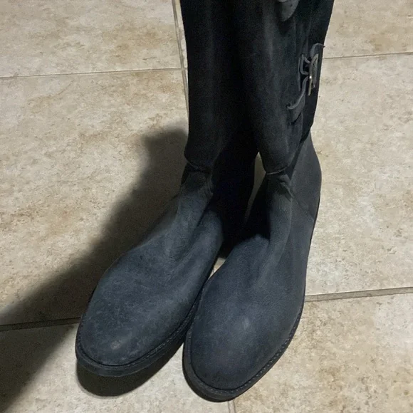 Free People X Farylrobin Women's Bruna Grey Suede Riding Boot Size US 9 - Picture 13 of 15